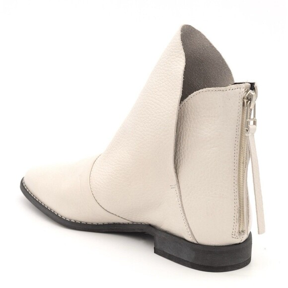 GOLO Scrunch Leather Bootie Back Zip Draped Ankle Boots Size 8 Womens White - Picture 3 of 12